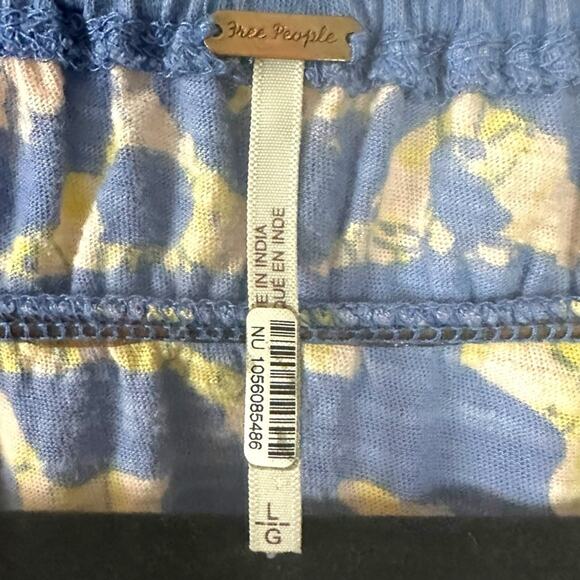 Free People Retro 70s Bohemian On The Block Top in Blue Large V Neck Bell Sleeve - Picture 15 of 16